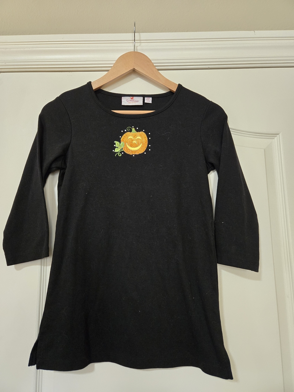 Quacker Factory Black Long-Sleeve Tunic with Jack-O'-Lantern Applique